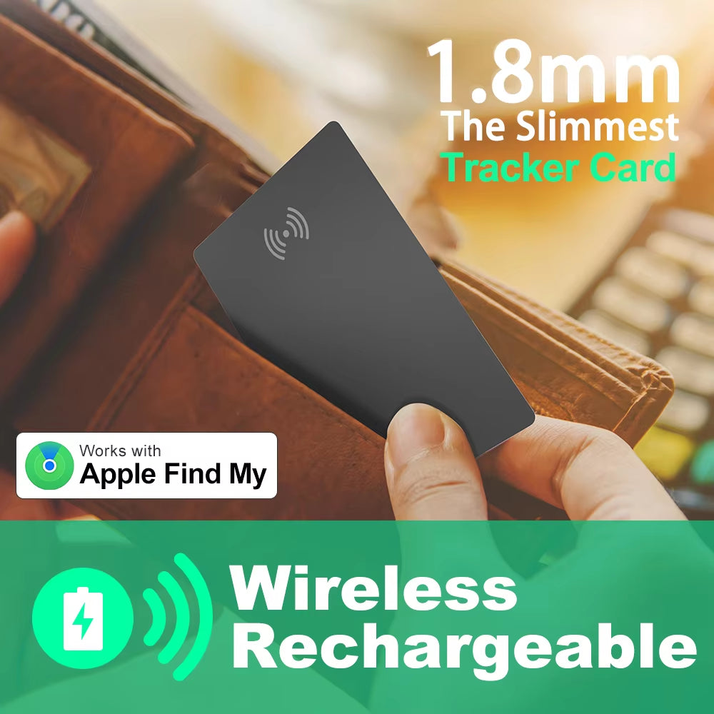 Wallet Anti-Loss Card Ultra-Thin Tracking GPS Location Smart Tag for Iphone Device Find My Bluetooth Device Wireless Charging