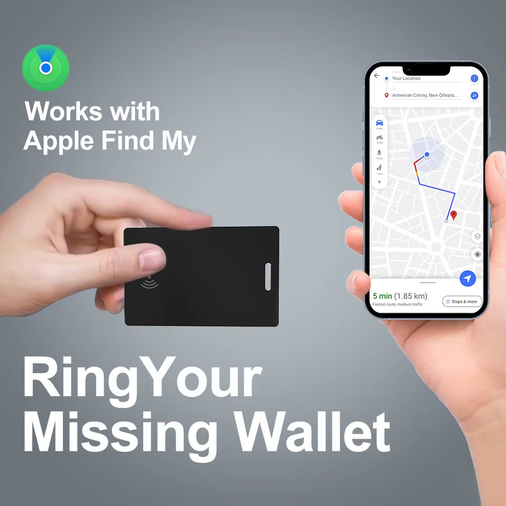 Wallet Anti-Loss Card Ultra-Thin Tracking GPS Location Smart Tag for Iphone Device Find My Bluetooth Device Wireless Charging